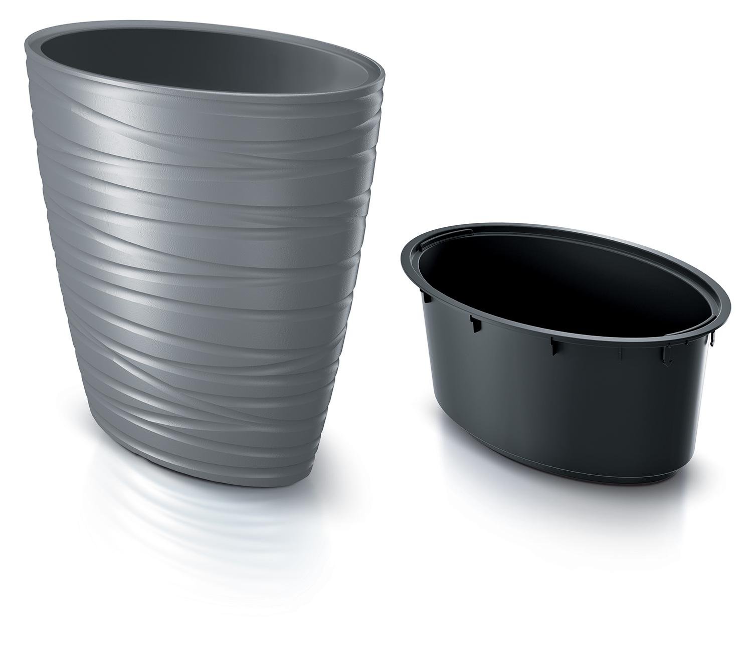 Горщик для квітів Prosperplast MAZE овальний із вкладишем 60х58,5 см Сірий (62700-405)