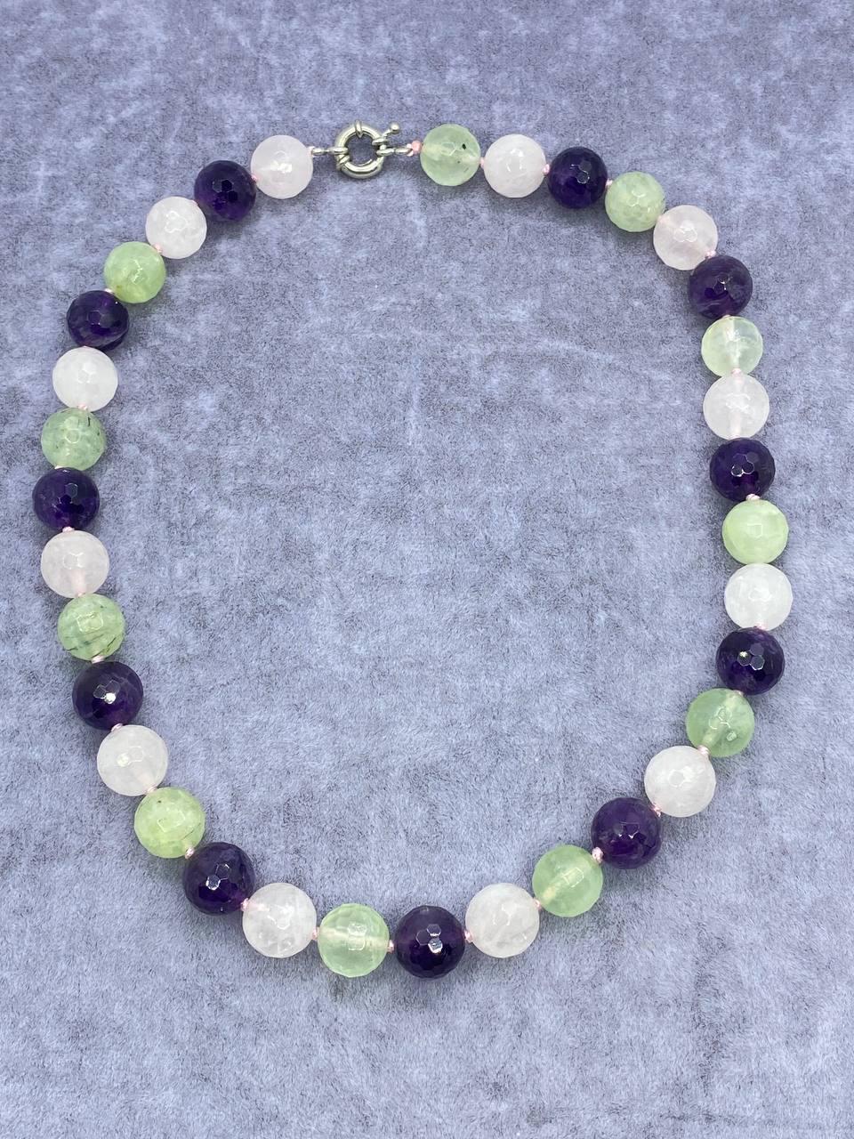 Бусы кварц 44 см Разноцветный (1125)