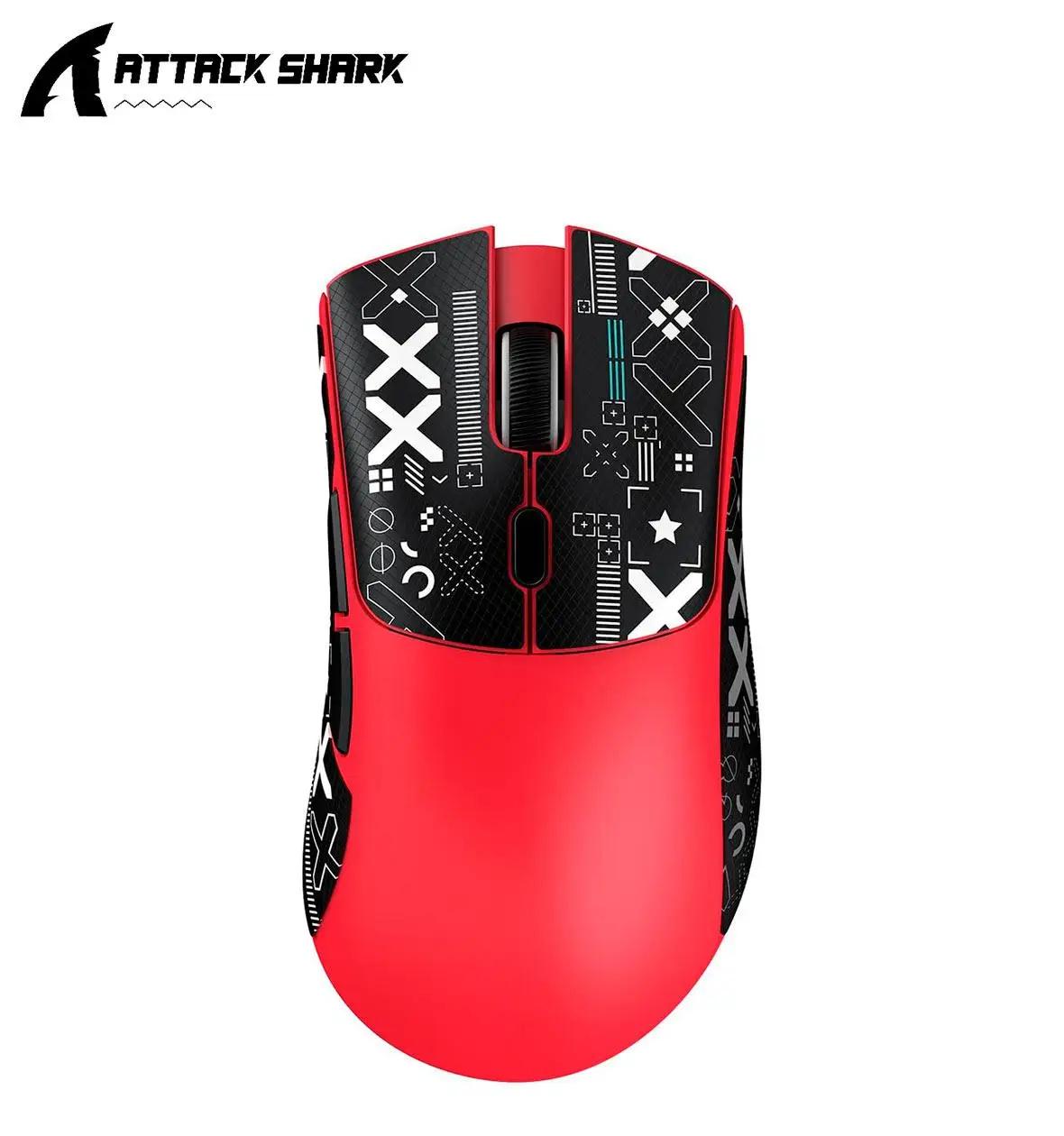 Мышь беспроводная игровая Attack Shark R1 с оптическим датчиком Красный - фото 3