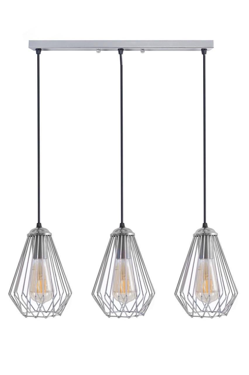 Подвесной светильник MSK ELECTRIC Silvia с тремя плафонами под лампы Е27 Хром (NL 05371-3 CR)