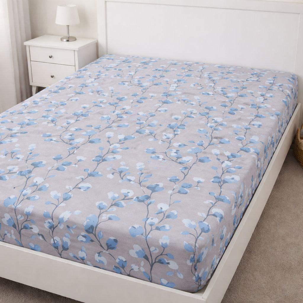 Простынь на резинке Azure Bloom бязь 150х200х25 см (207946162)