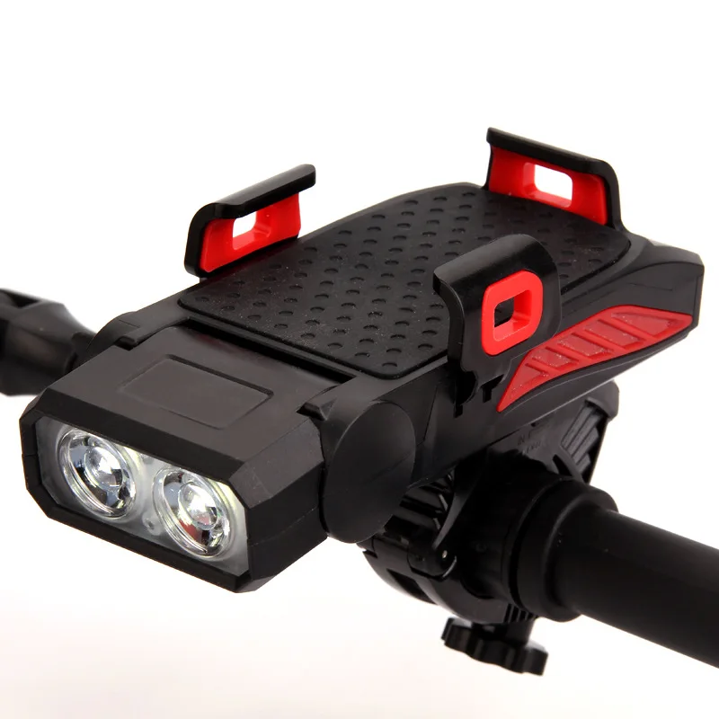 Фара USB аккумуляторная с держателем для телефона с громким сигналом поворотная (VR-10590) Фара USB аккумуляторная с держателем для телефона с громким сигналом поворотная (VR-10590)