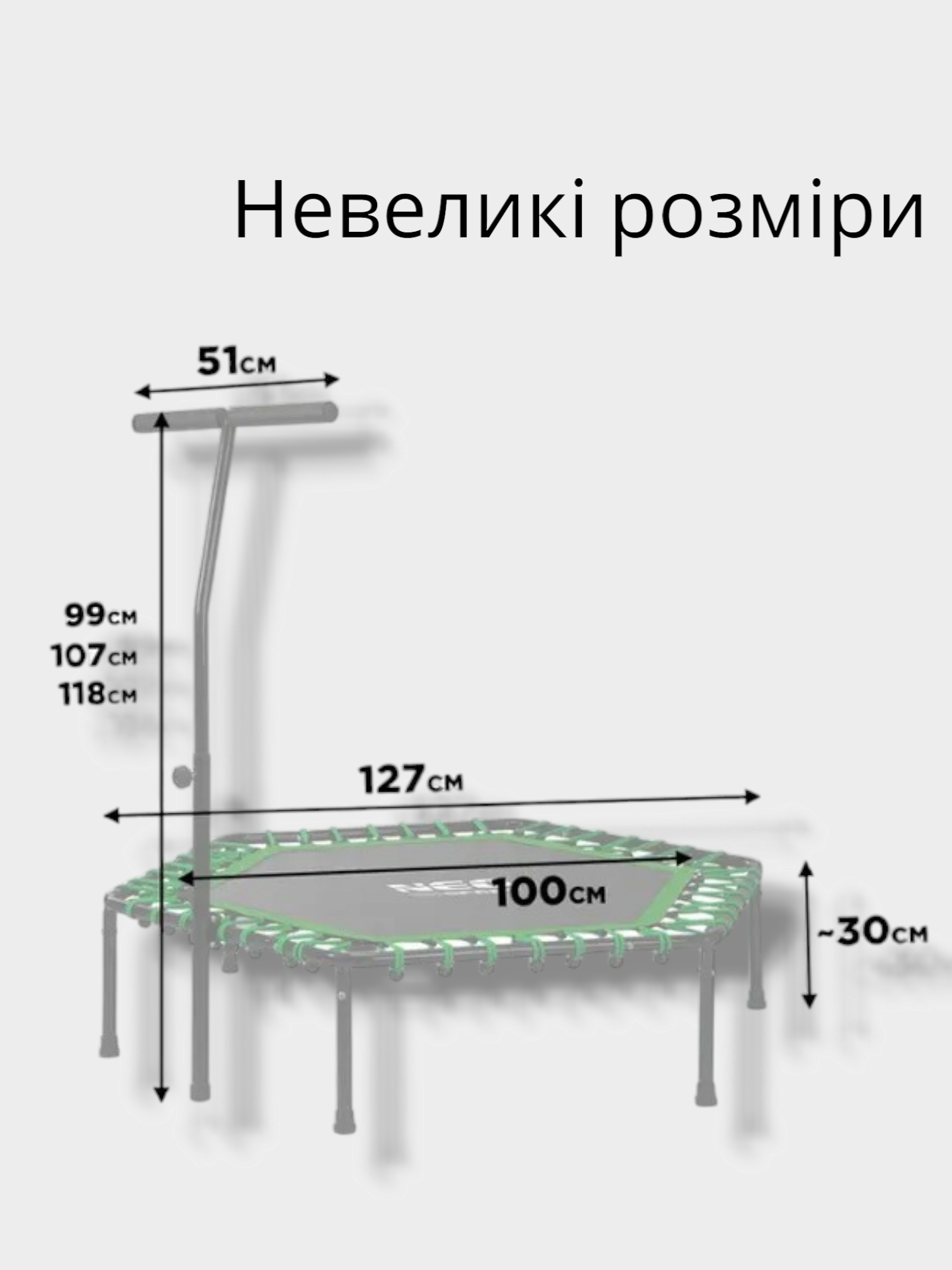 Батут для дому та зали d 122/130 см до 100 кг Зелений - фото 4