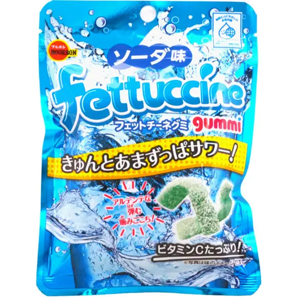 Цукерки желейні BOURBON Fettuccine Gummy Soda зі смаком содової 50 г