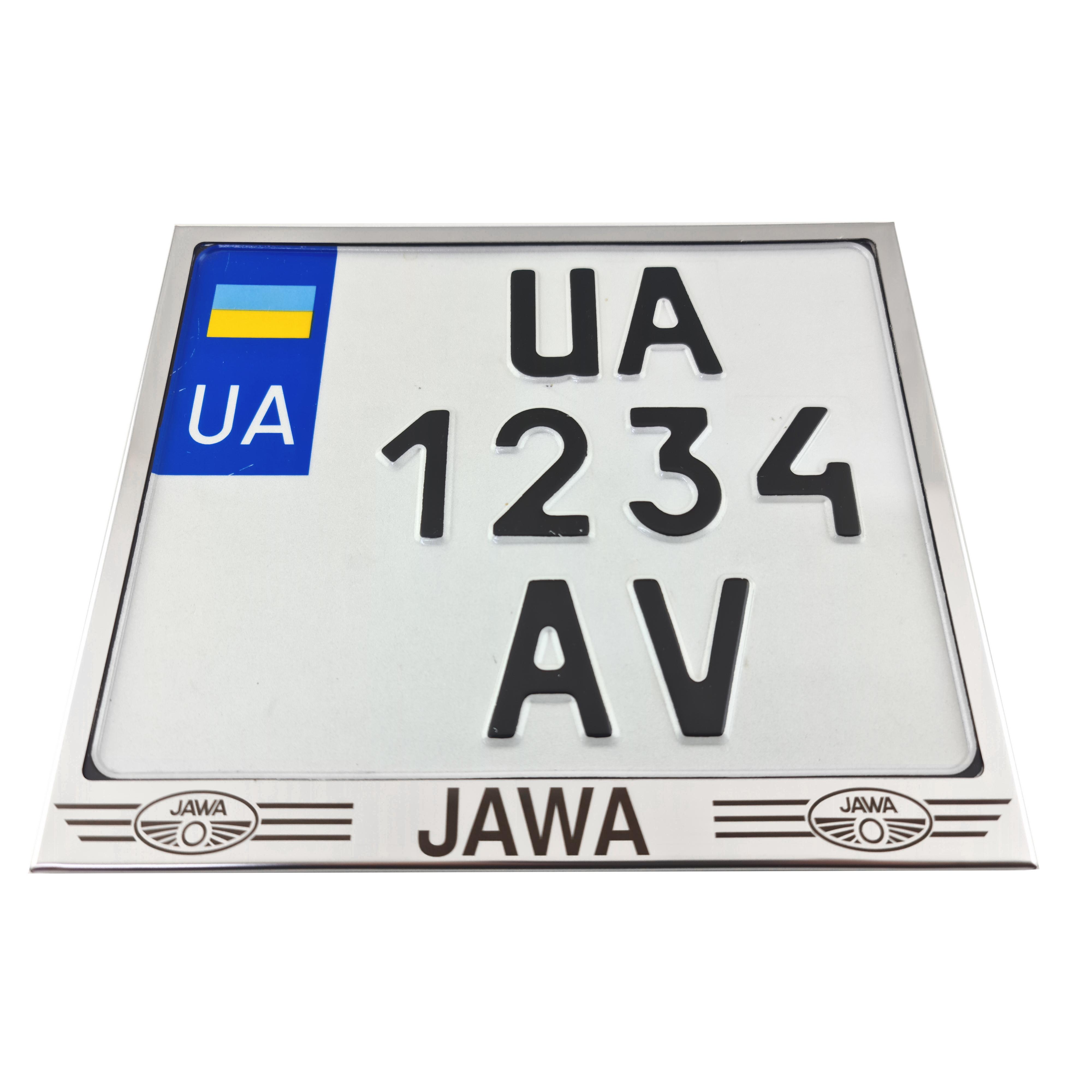 Рамка для мотоциклетного номера Jawa V4 174х220 мм Хром (VH-S1722JW4SGL)