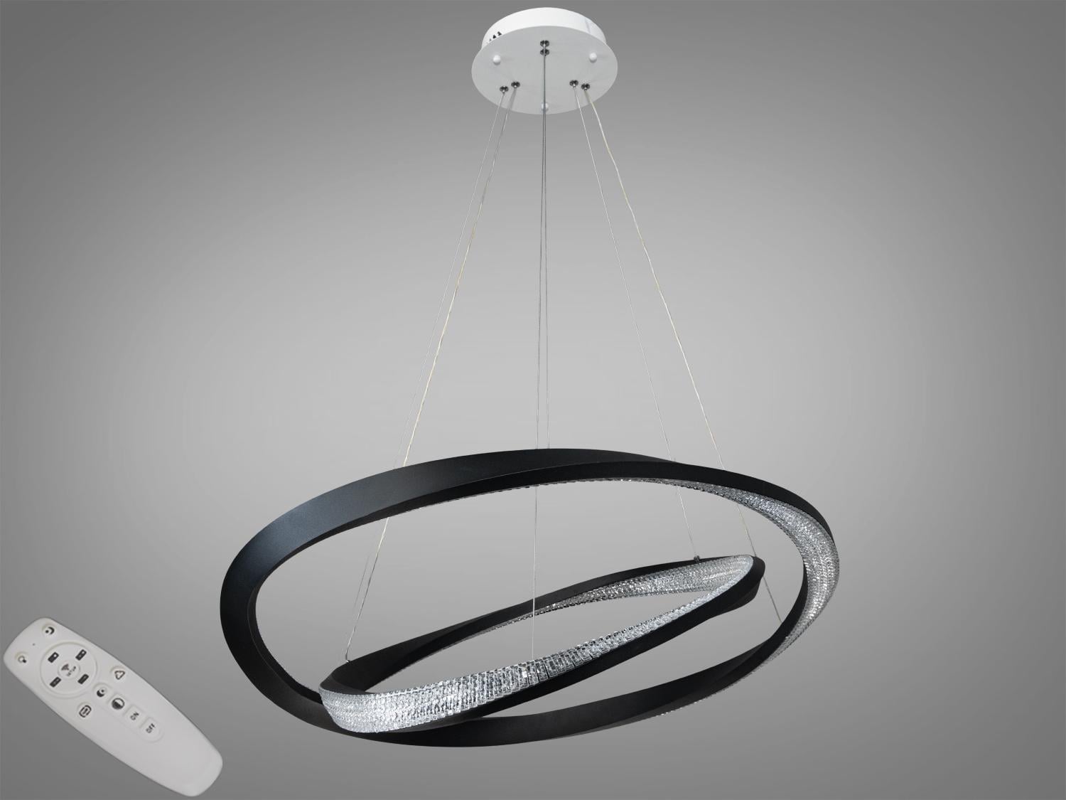 Люстра светодиодная с диммером 100W (D2486-800+600BK) Люстра светодиодная с диммером 100W (D2486-800+600BK)