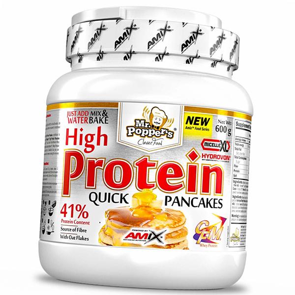 Белочная смесь для приготовления блинов Amix Nutrition Mr.Poppers High Protein Pancakes 600 г Шоколад-кокос (05135001)