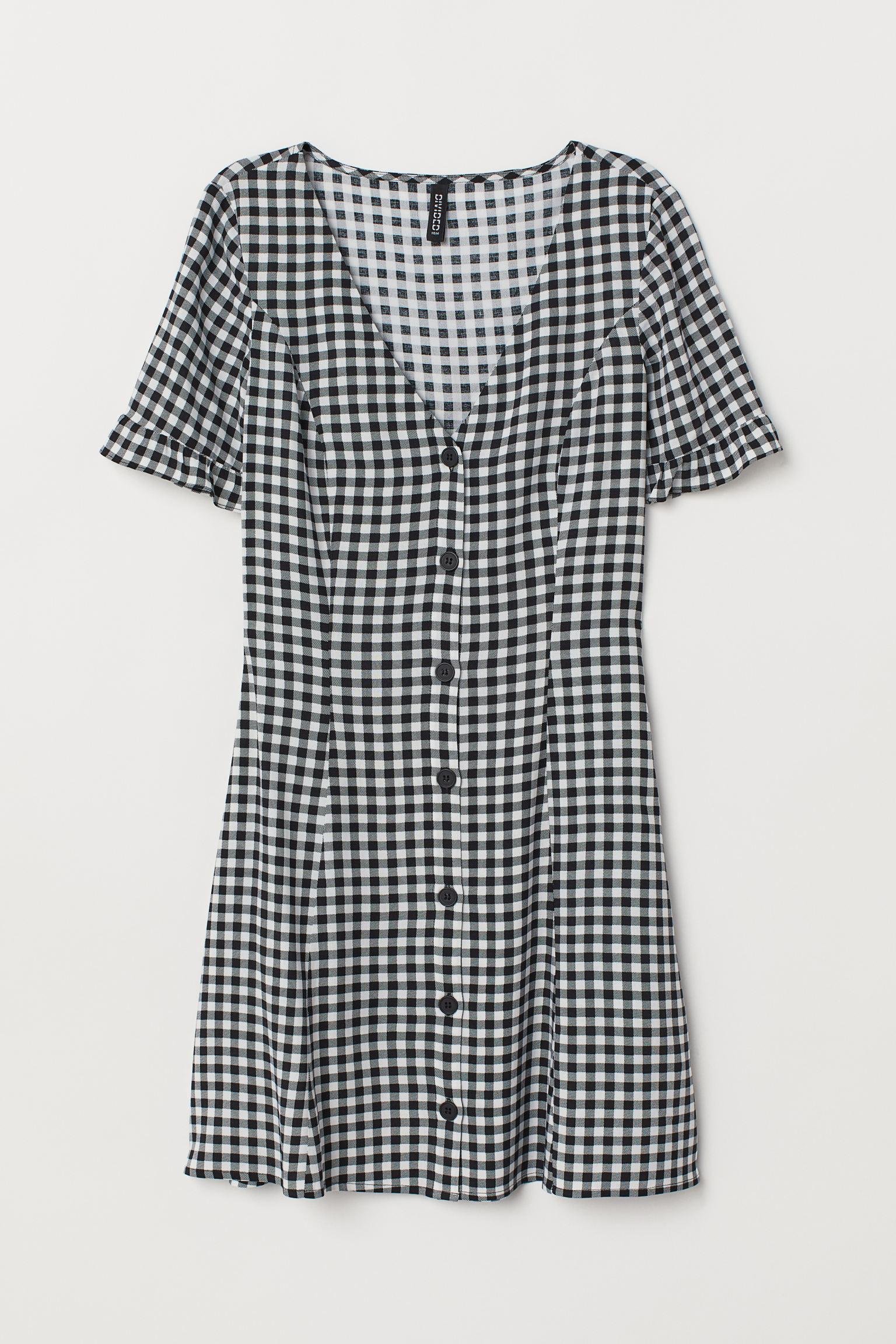 Платье H&M Клетка р. 32 Бело-черный (1802721744)