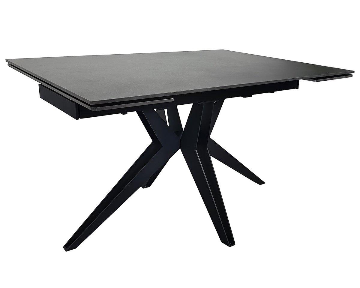 Стол обеденный раскладной Intarsio VINCENT CERAMIC 140-200х90 см Графит матовый/Черный (VINCENT140) Стол обеденный раскладной Intarsio VINCENT CERAMIC 140-200х90 см Графит матовый/Черный (VINCENT140)