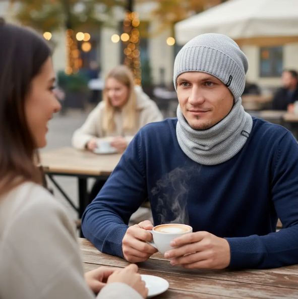 Комплект мужская шапка со снудом на флисе One Size Серый (29548322) - фото 6 Комплект мужская шапка со снудом на флисе One Size Серый (29548322) - фото 6