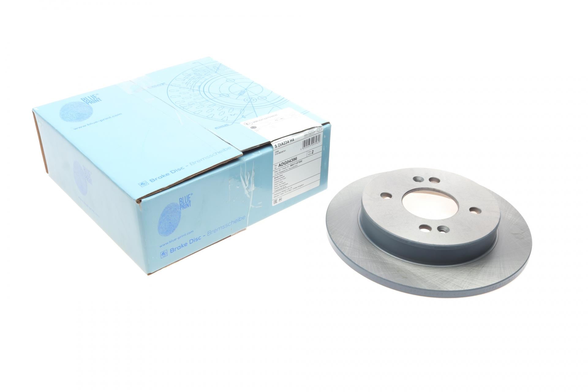 Диск тормозной задний BLUE PRINT для Hyundai i10 07-13/Kia Picanto 04- 234x10 мм (ADG04396)