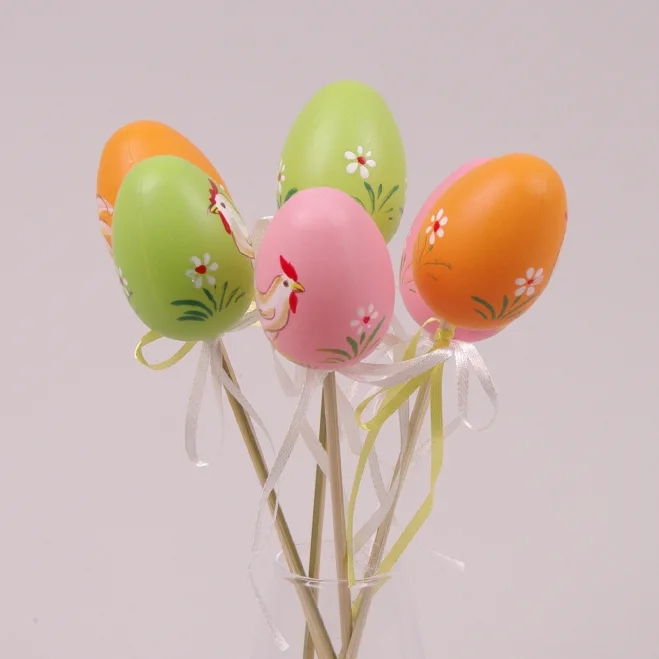 Декорация пасхальная на пике Flora Писанка микс 6 шт. (44085)