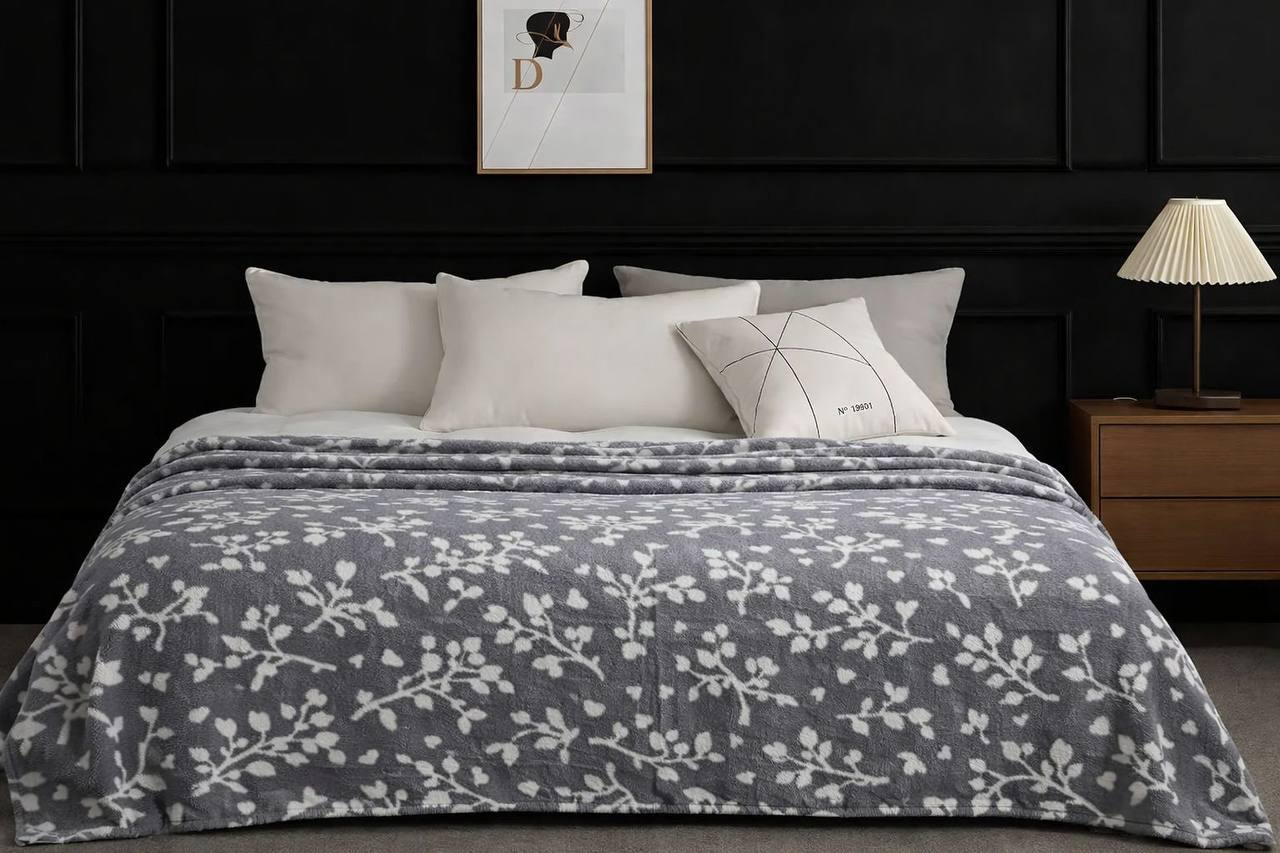 Плед евро флисовый Веточки стриженые 230х200 см (P-0403T/x230)