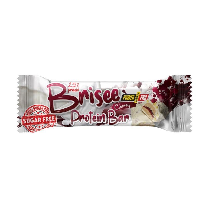 Протеиновый батончик 13 г білка без сахара Power Pro Brisee Protein Bar 25% 55 г Вишня