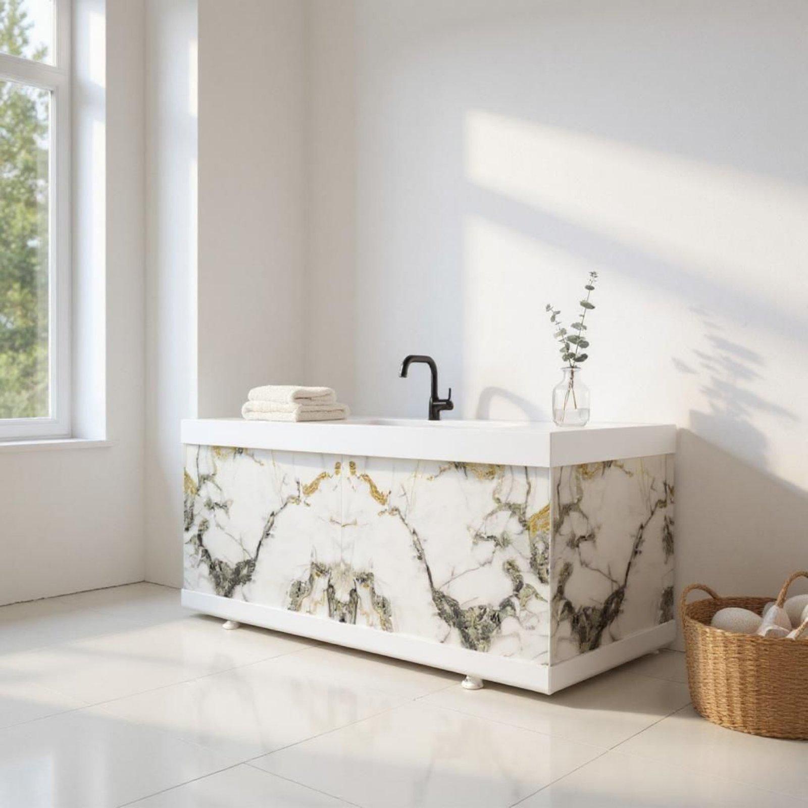 Панель под ванну Мрамор 2025 170 см Белый (2426) - фото 8 Панель под ванну Мрамор 2025 170 см Белый (2426) - фото 8