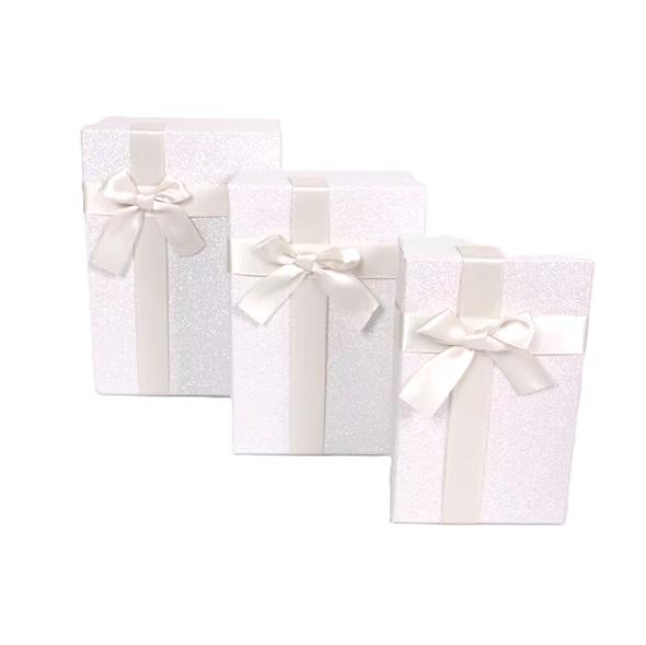 Набір подарункових коробок Stenson R33269W Beautiful 23х16х10/21х14х8/19х12х7 см 3 шт. White (606739)