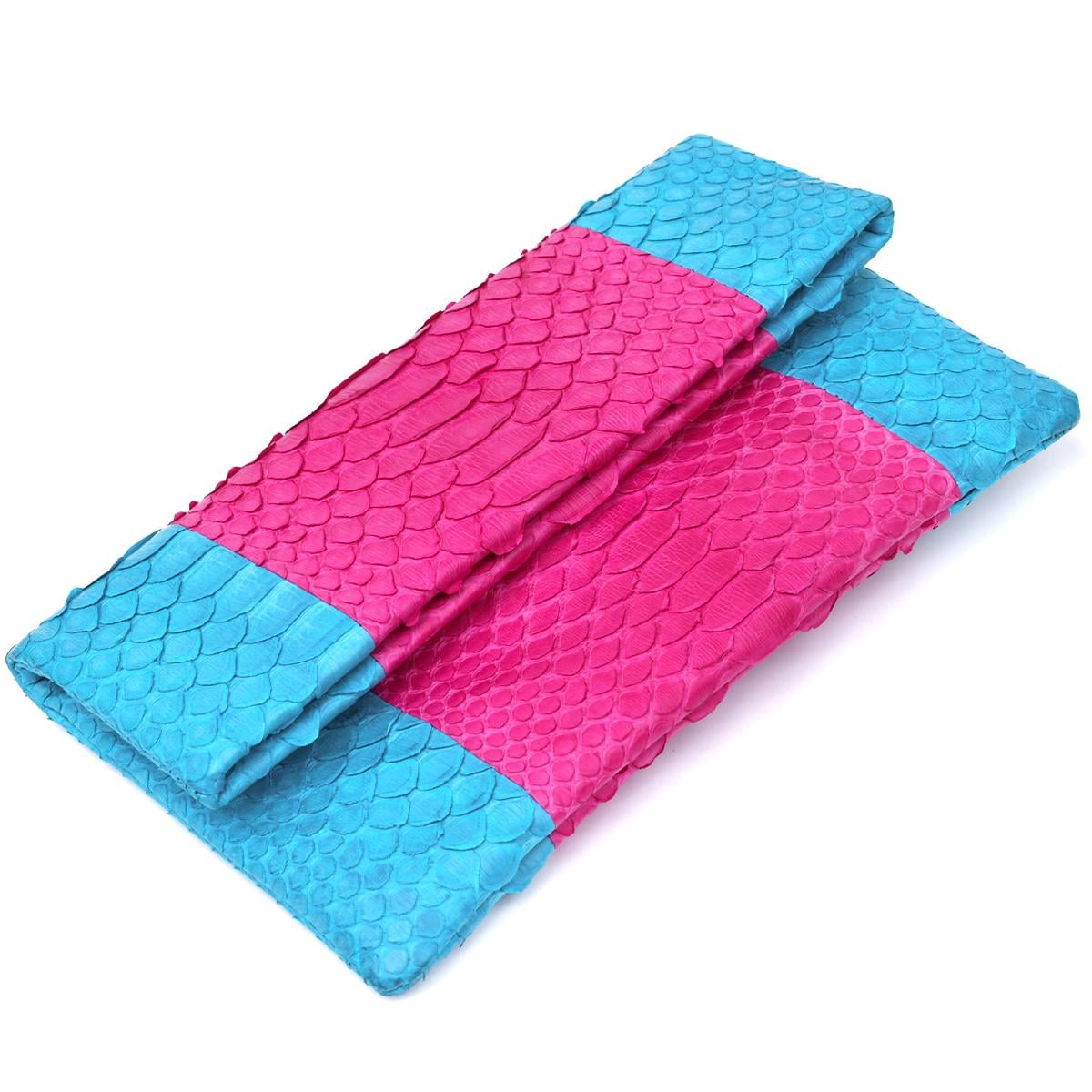 Клатч женский экзотический Snake Leather sale_14993 из натуральной кожи змеи Розовый (168-136-sale_14993)