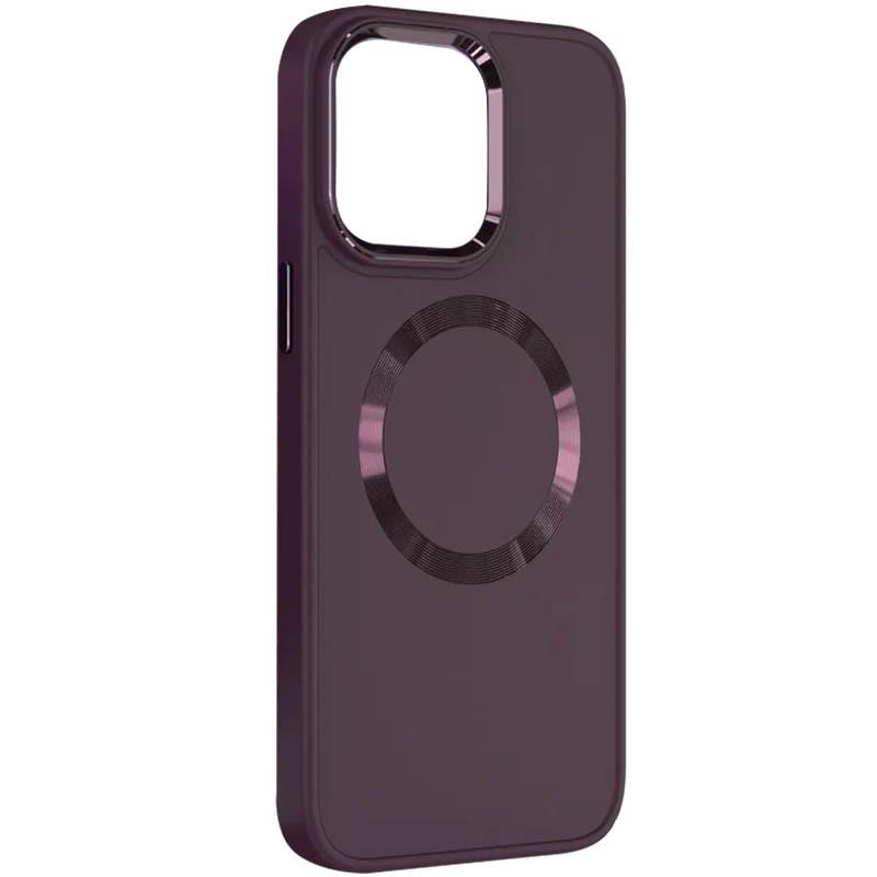 Протиударний TPU чохол Bonbon Metal Style with MagSafe для Apple iPhone 14 (6.1") Бордовий / Plum