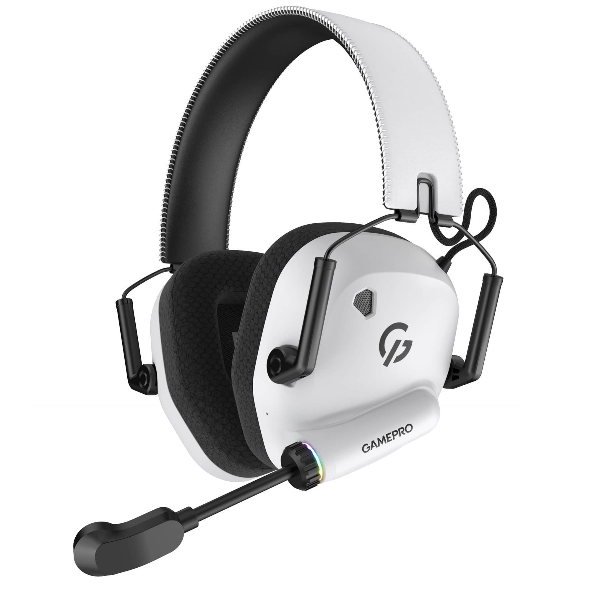 Навушники бездротові ігрові GamePro Genesis Mercury Pro Bluetooth 5.2 USB-ресивер 40 год White (HSW120W)