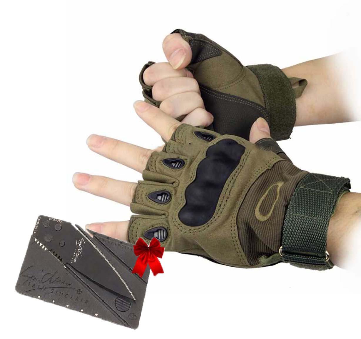 Тактичні рукавички без пальців XL і мультитул візитка Чорний/Оливковий - фото 6 Тактичні рукавички без пальців XL і мультитул візитка Чорний/Оливковий - фото 6