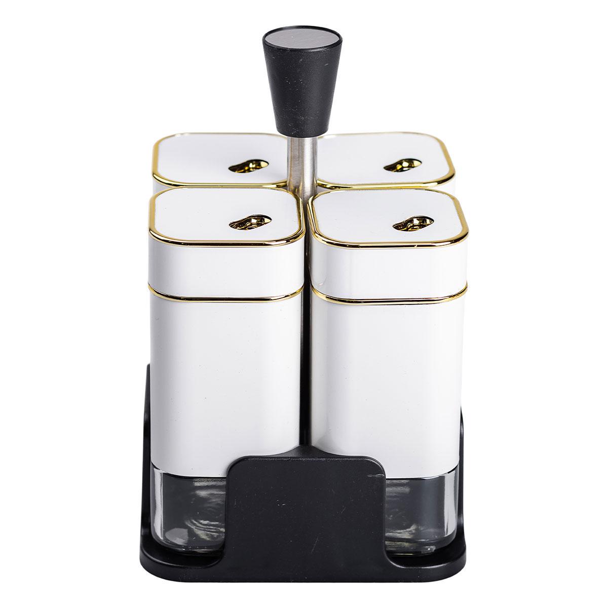 Набір для спецій на підставці HP-1312 4 шт. 10х10х17 см 120 мл Білий (A-033682) - фото 2