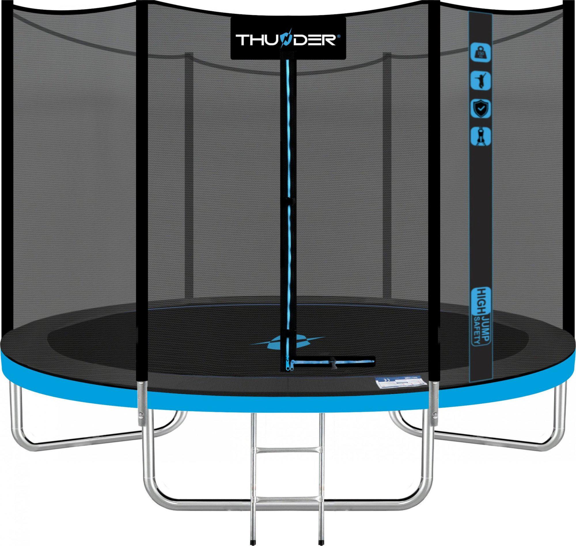 Батут Thunder OUTSIDE PRO с наружной сеткой 8 футов 244 см Черно-голубой (411145)