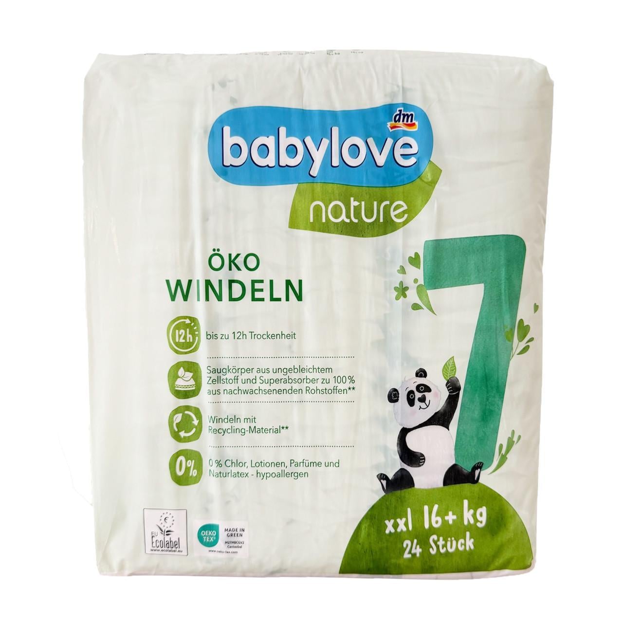 Підгузки дитячі Babylove Nature 7 XXL 16+ кг 24 шт. (id_14900)