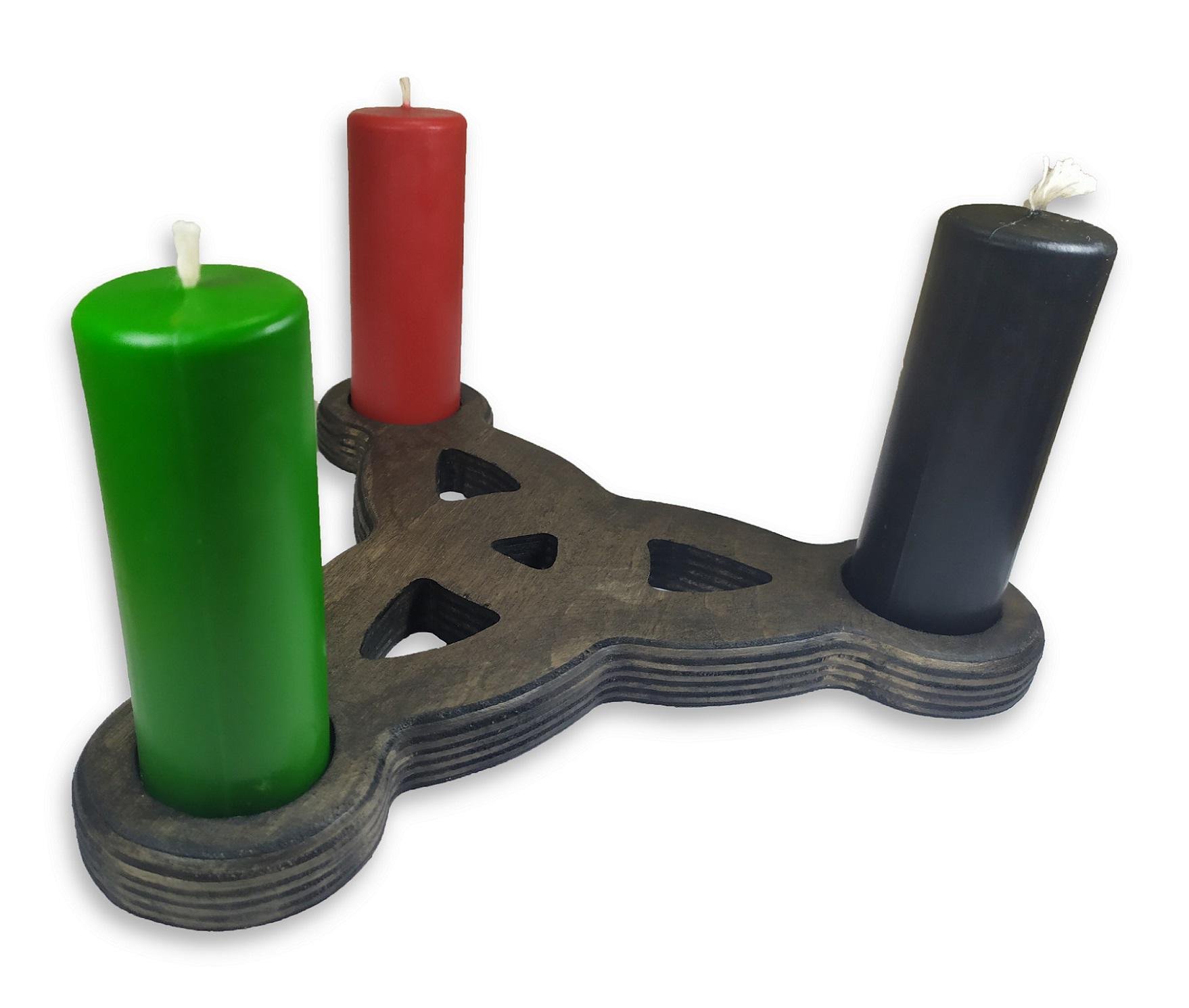 Свічник дерев'яний Тріскель темний - фото 3 Свічник дерев'яний Тріскель темний - фото 3