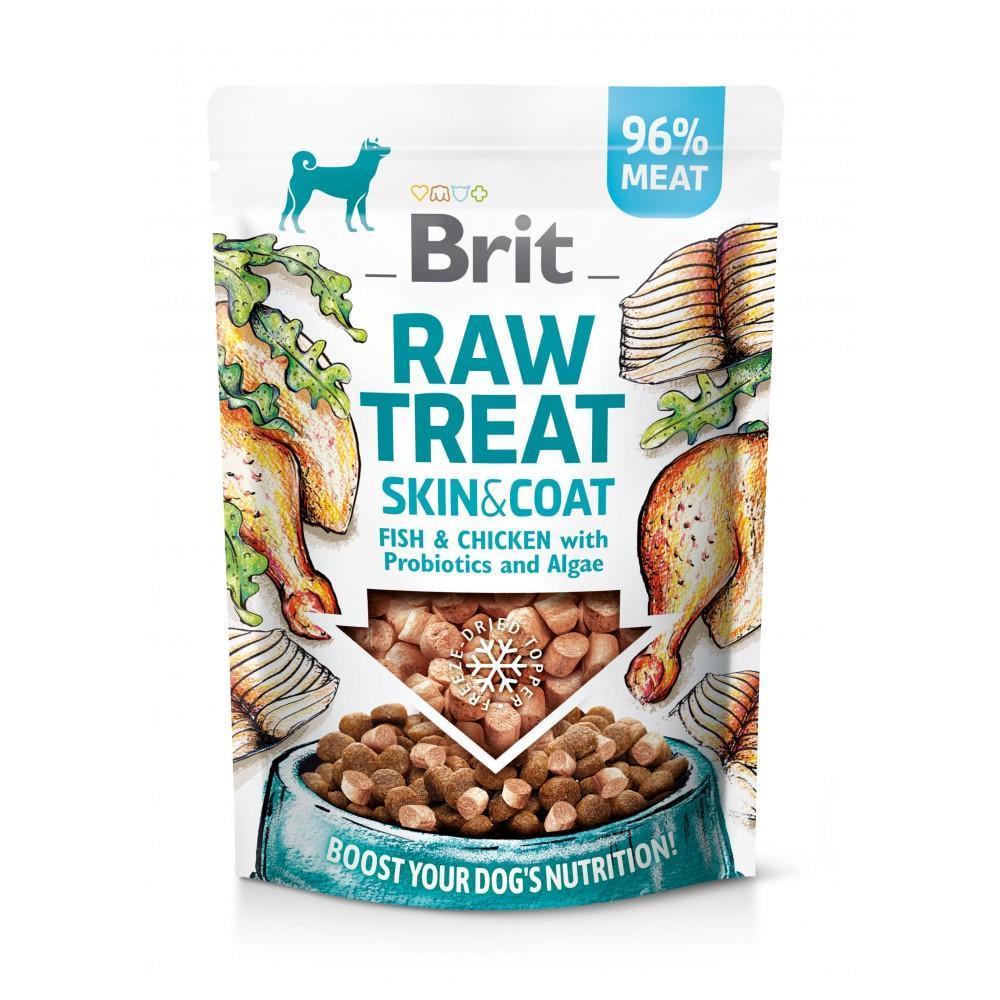 Лакомство для собак Brit Raw Treat freeze-dried Skin and Coat для кожи и шерсти с рыбой и курицей 40 г (1984826239)