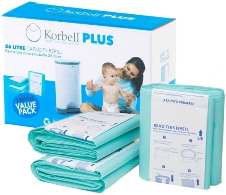 Сменная кассета для накопителя памперсов Korbell 26 л 3 шт. (T-KOR-280DR3) Сменная кассета для накопителя памперсов Korbell 26 л 3 шт. (T-KOR-280DR3)