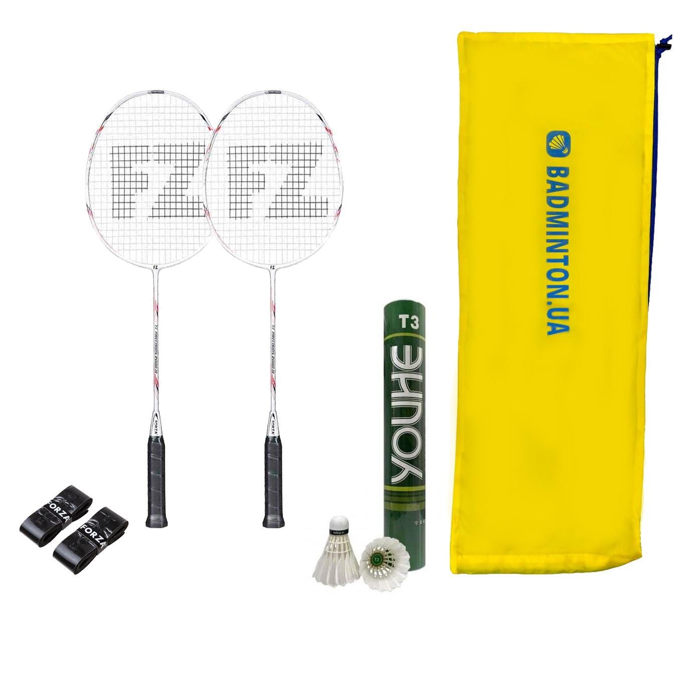 Набор для бадминтона FZ Forza Junior 2 ракетки/12 перьевых воланов/2 намотки/2 чехла (FZJRST)