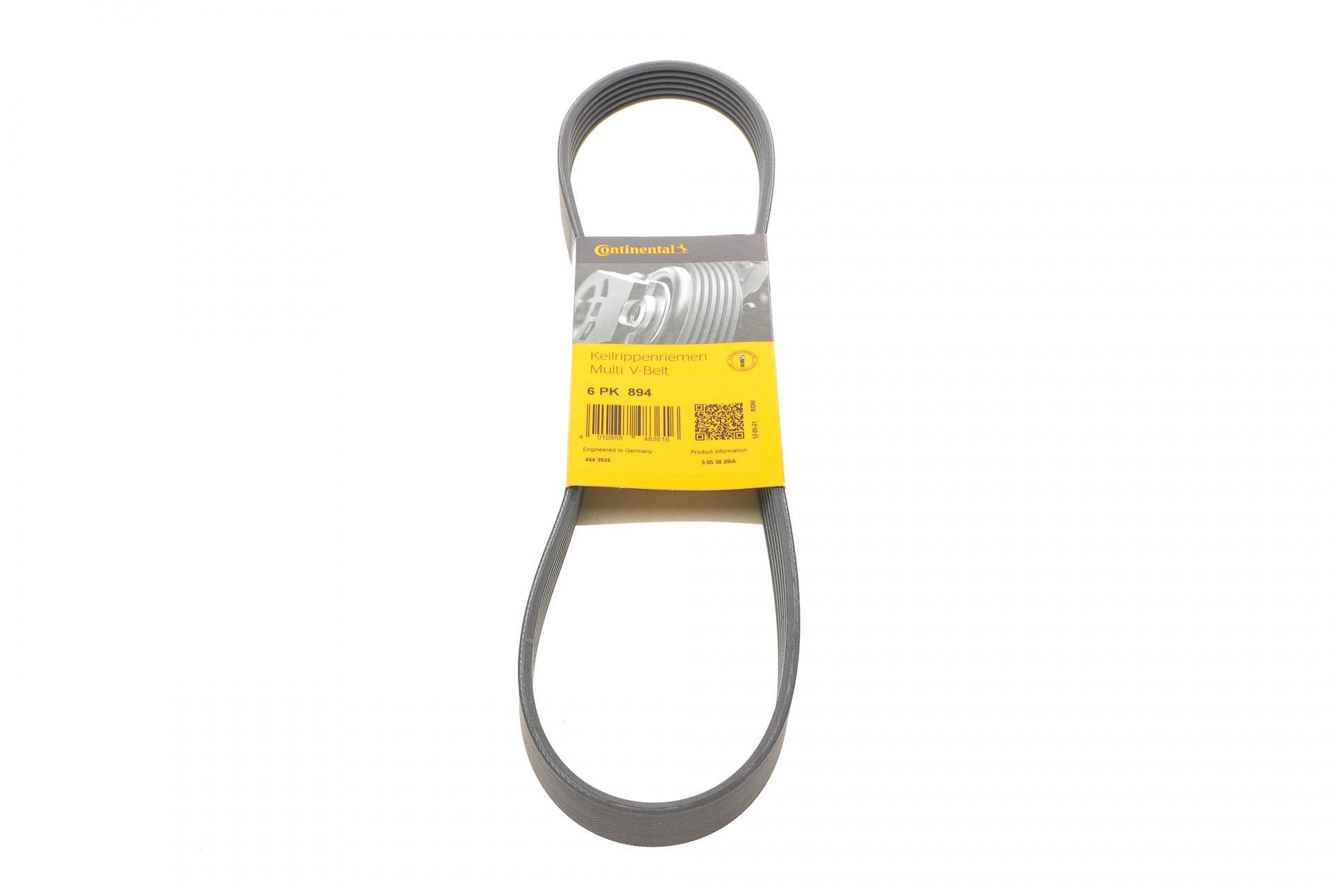 Ремень генератора Continental Citroen C4/C5 14-/Renault Kangoo/Clio 1.9D 97-/VW Passat B3/B4 88-97/Sharan 95-10 (6PK894)