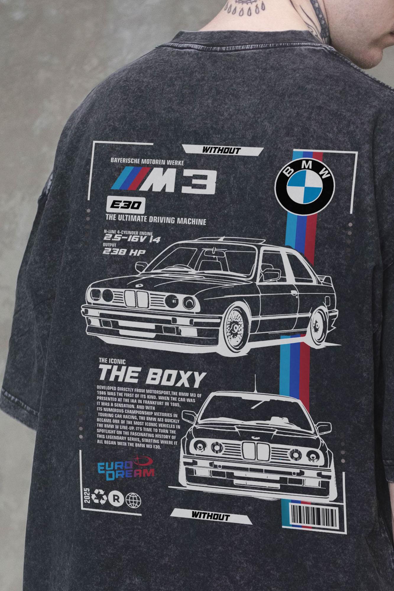Футболка виварена Without Washed Оверсайз з принтом BMW L/XL Black (L/XL 8056130 8056131) - фото 2 Футболка виварена Without Washed Оверсайз з принтом BMW L/XL Black (L/XL 8056130 8056131) - фото 2