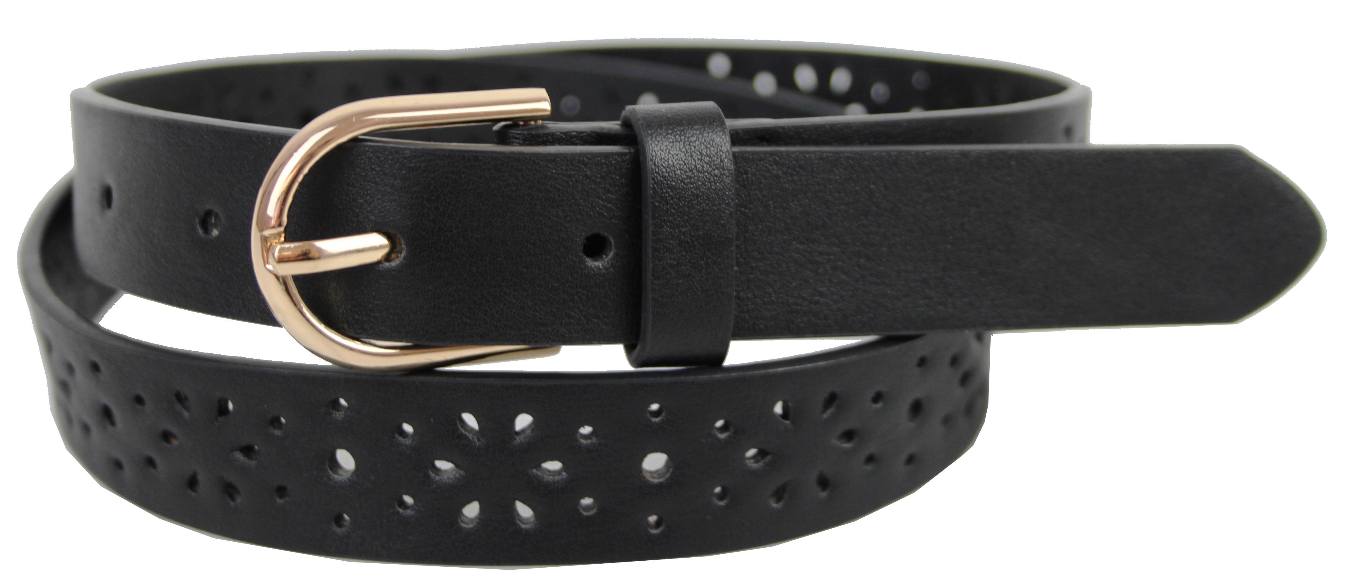 Ремінь жіночий C&A зі штучної шкіри з перфорацією 2,3 см Чорний (1101233)