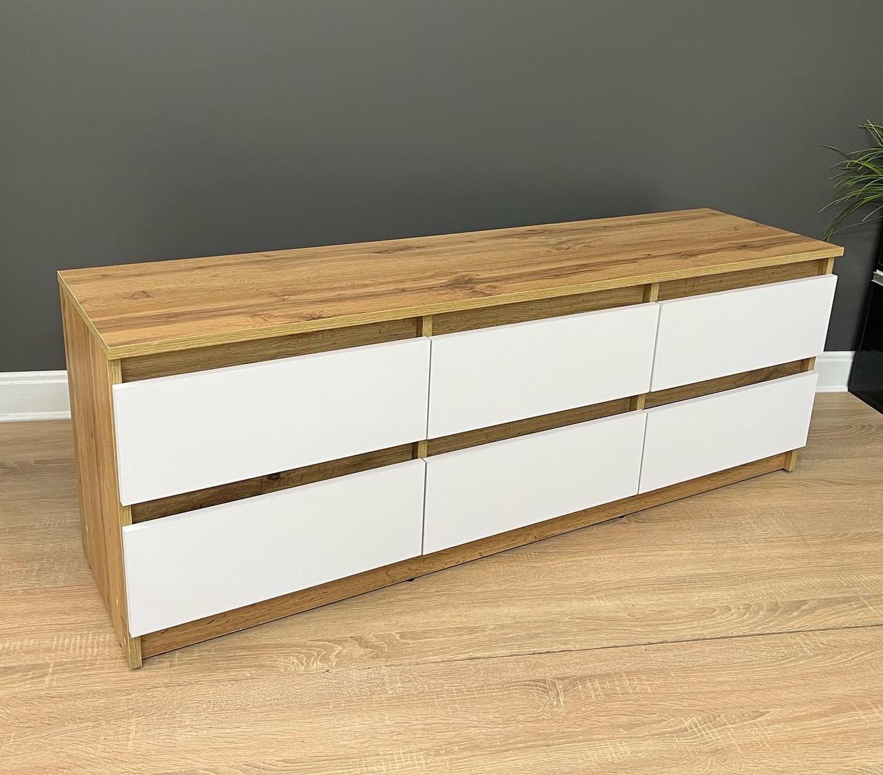 Тумба під ТВ Кватро 6Н 1400х500х370 мм Дуб Аппалачі/Німфея Альба