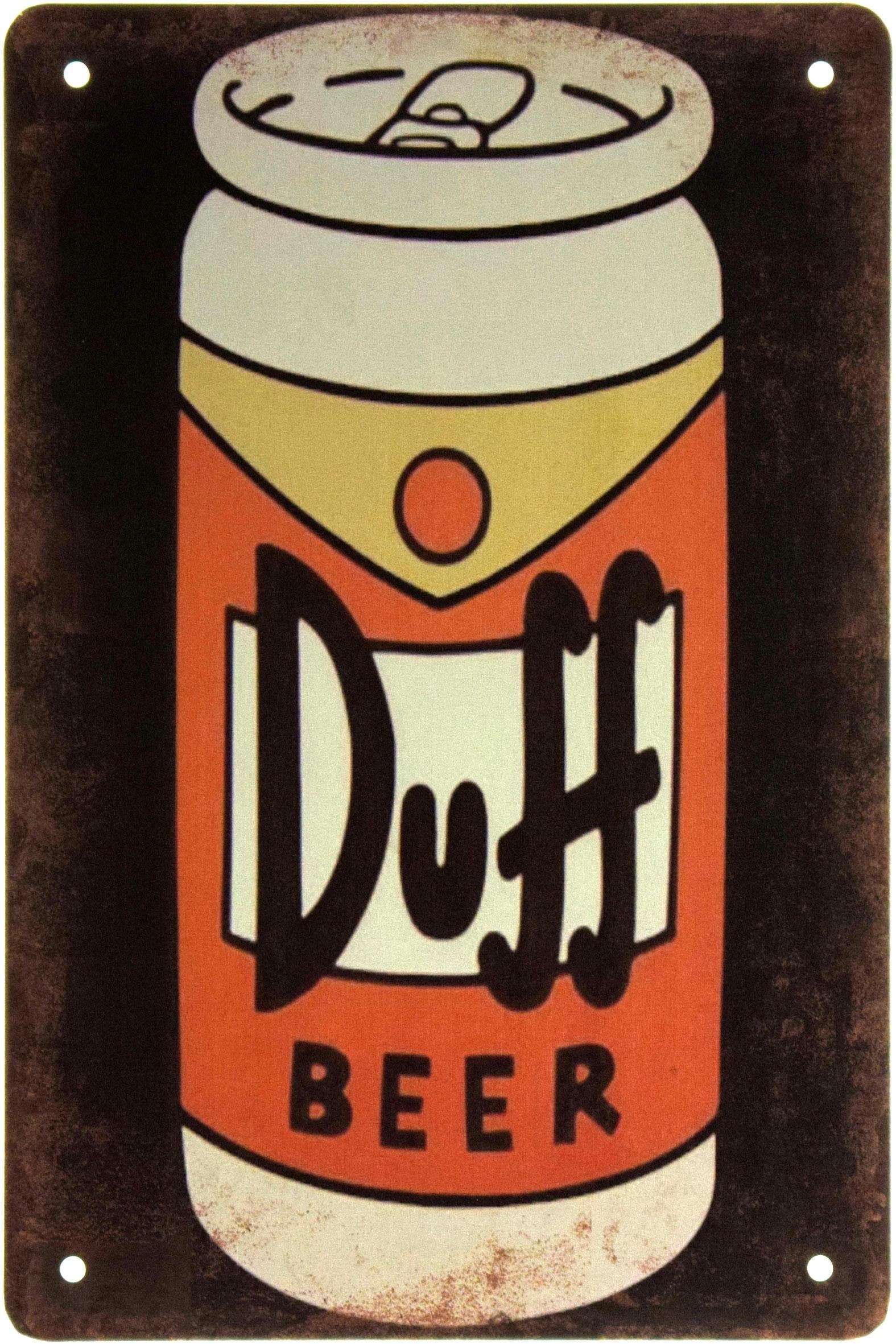Табличка металева Пиво Duff 20x30 см