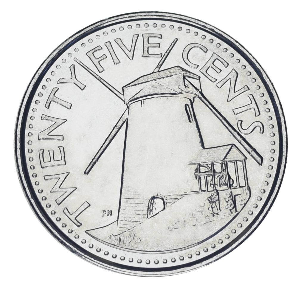 Колекційна монета Барбадос 25 центів 2018 UNC (М24409)