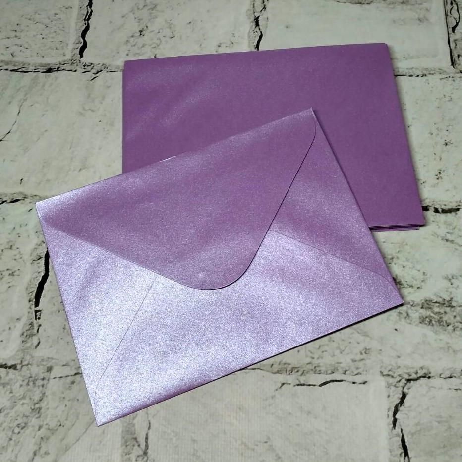 Конверт бумажный 12,6х17,5 см Сиреневый перламутровый (163-19)