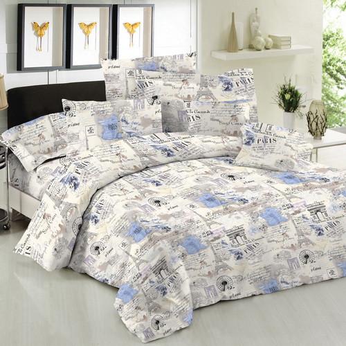 Простынь на резинке Вилена Голд Открытка Париж бязь 160х200 см/25 см