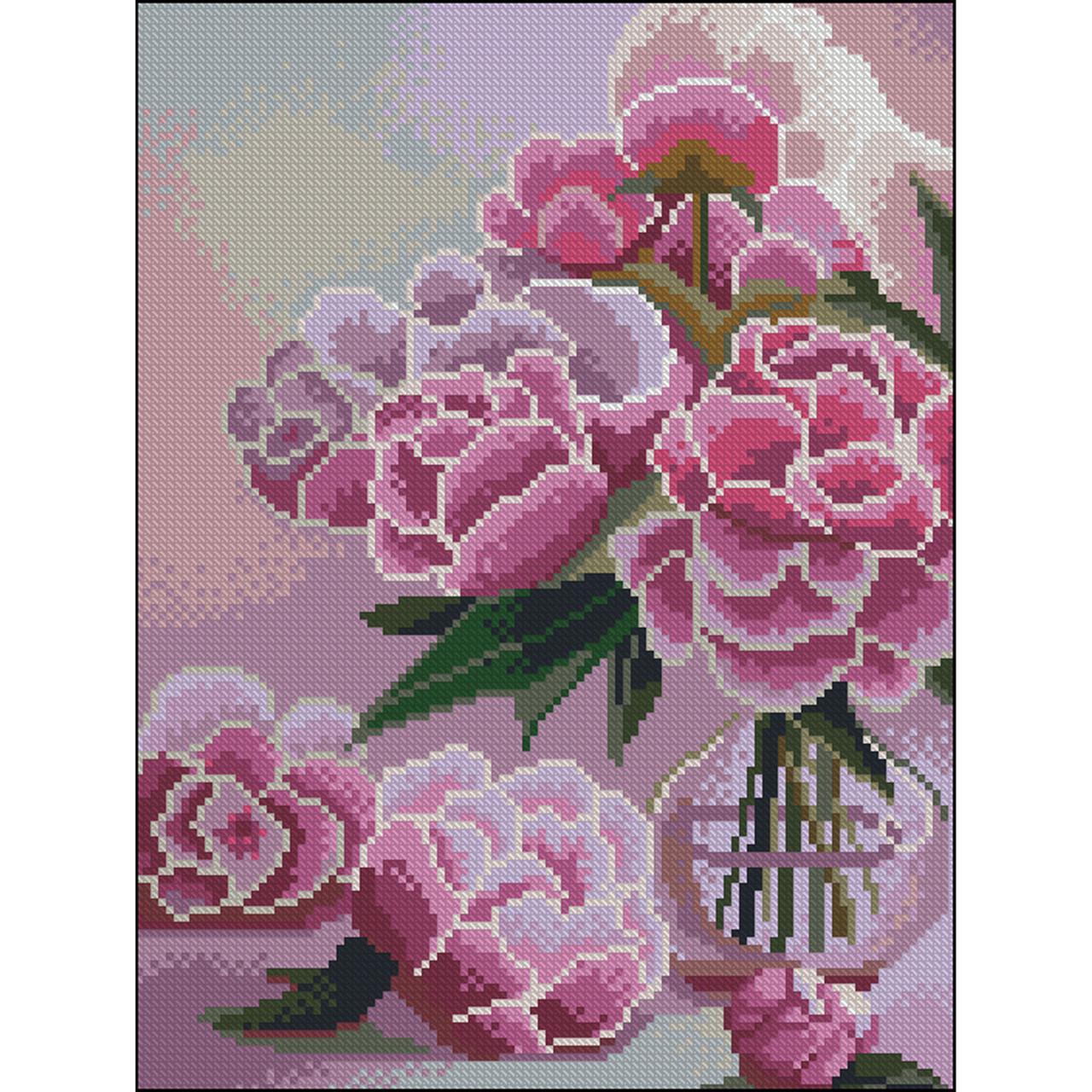 Алмазная мозаика Strateg Розовые пионы без подрамника 30х40 см (ZAV3040-44)