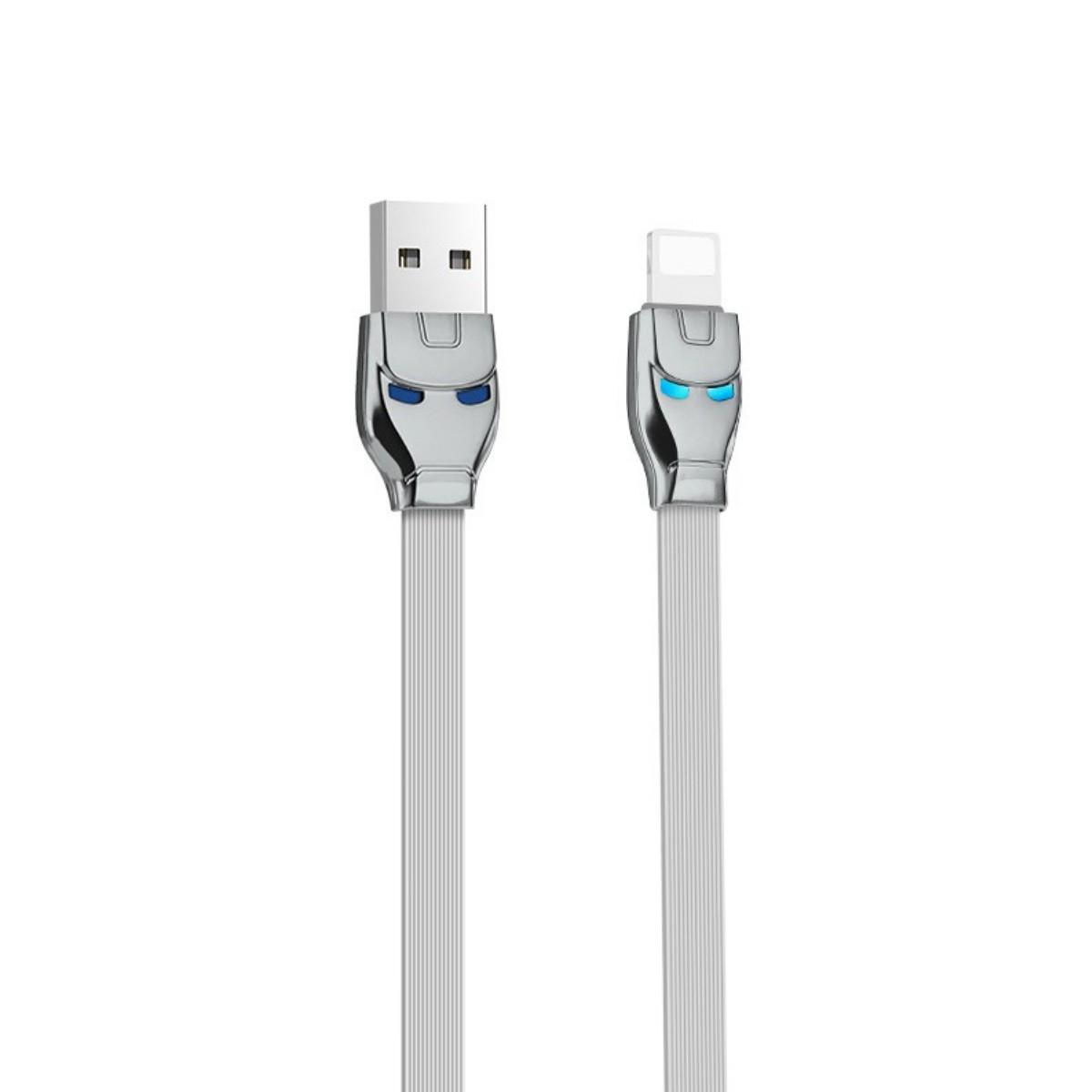 Кабель Hoco U14 Steel man Lightning charging cable Gray