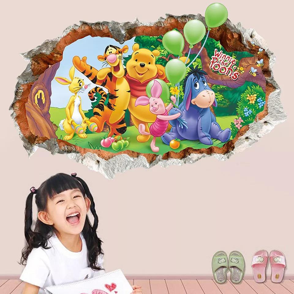 Наклейка дитяча вінілова Ведмедик Вінні та його друзі в дитячу кімнату з 3D ефектом 50х70 см - фото 5 Наклейка дитяча вінілова Ведмедик Вінні та його друзі в дитячу кімнату з 3D ефектом 50х70 см - фото 5