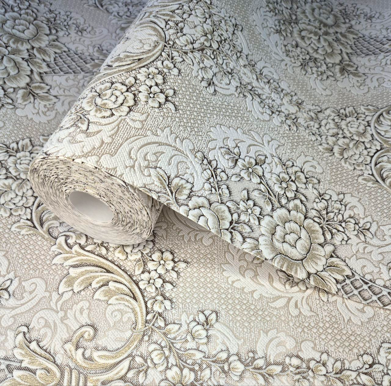 Обои виниловые 5766-05 классические с орнаментом для спальни/гостиной/кабинета 10x0,53 м Бежево-золотистый (2560529606) Обои виниловые 5766-05 классические с орнаментом для спальни/гостиной/кабинета 10x0,53 м Бежево-золотистый (2560529606)