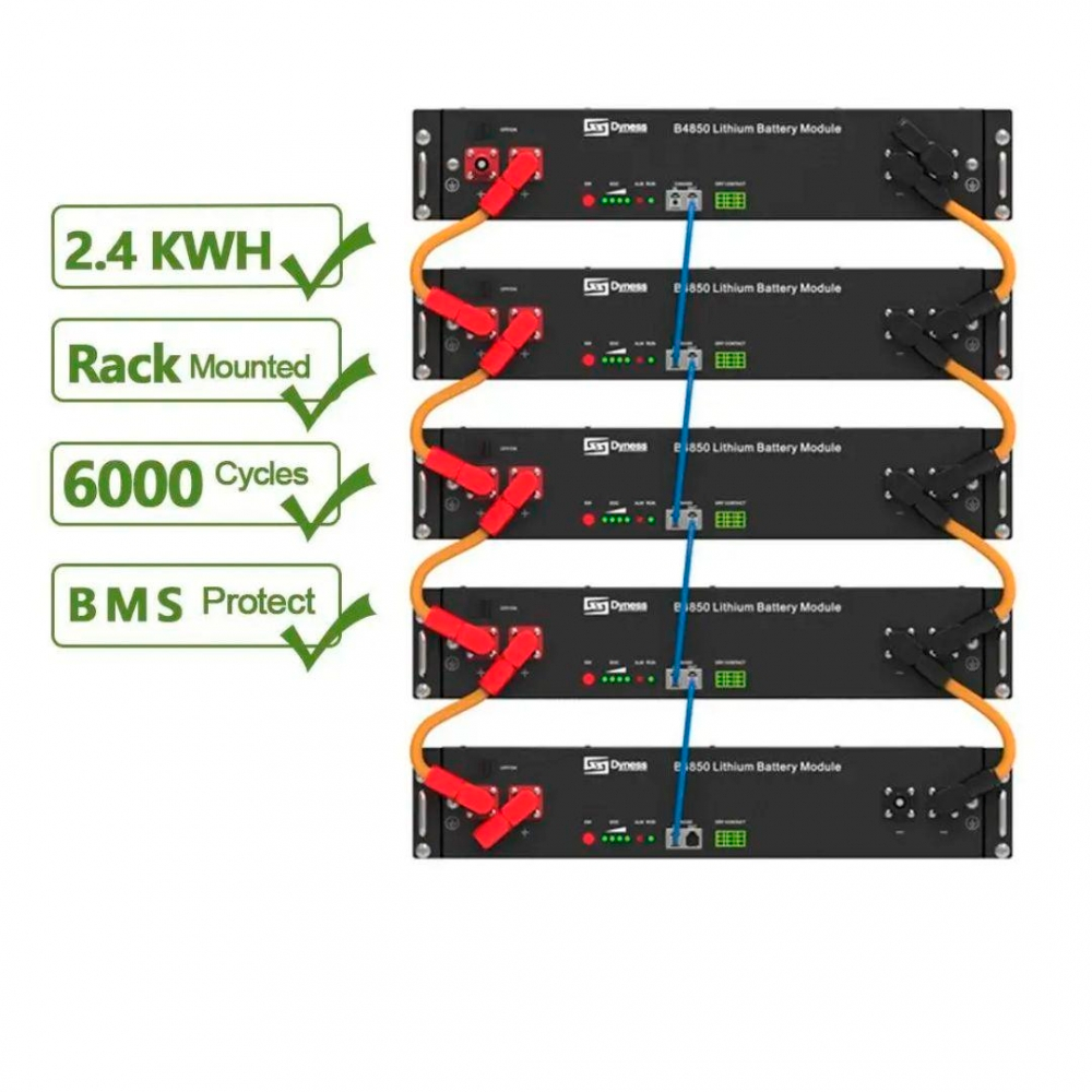 Аккумуляторный блок Dyness LiFePO4 B4850 2,4 кВт 48V 50 Aч (2381503052) - фото 4