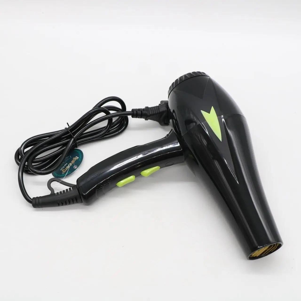Фен для волос Rainberg RB-2208 3 скорости/3 режима температуры 7800 Вт Черный/Салатовый (2571083346)
