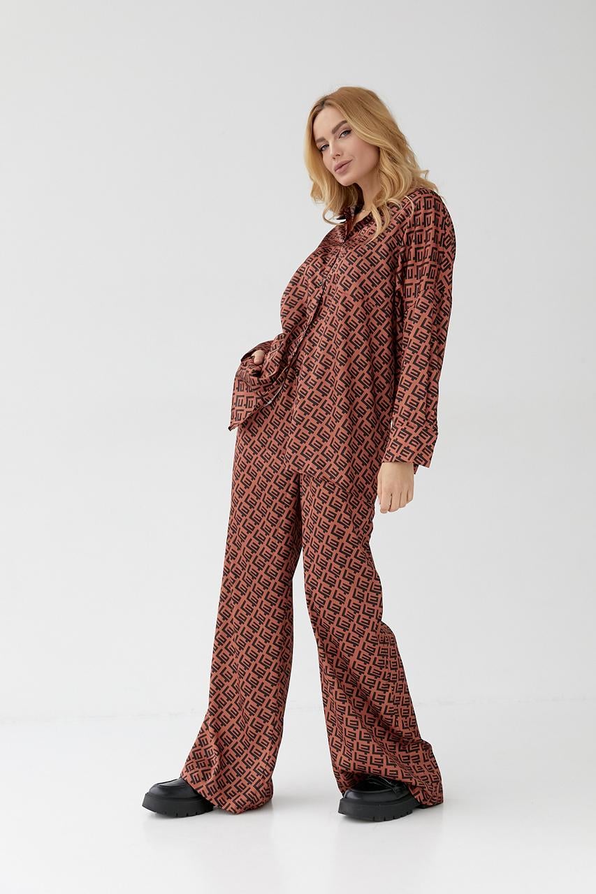 Костюм брючный женский L Коричневый (9275)