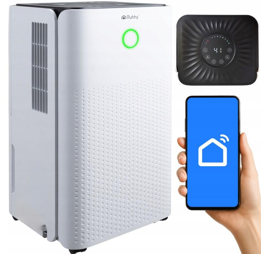 Осушитель воздуха Ruhhy 12 л/24 ч мощный адсорбционный фильтр WiFi-управление таймером и гигростатом 200 Вт - фото 2 Осушитель воздуха Ruhhy 12 л/24 ч мощный адсорбционный фильтр WiFi-управление таймером и гигростатом 200 Вт - фото 2