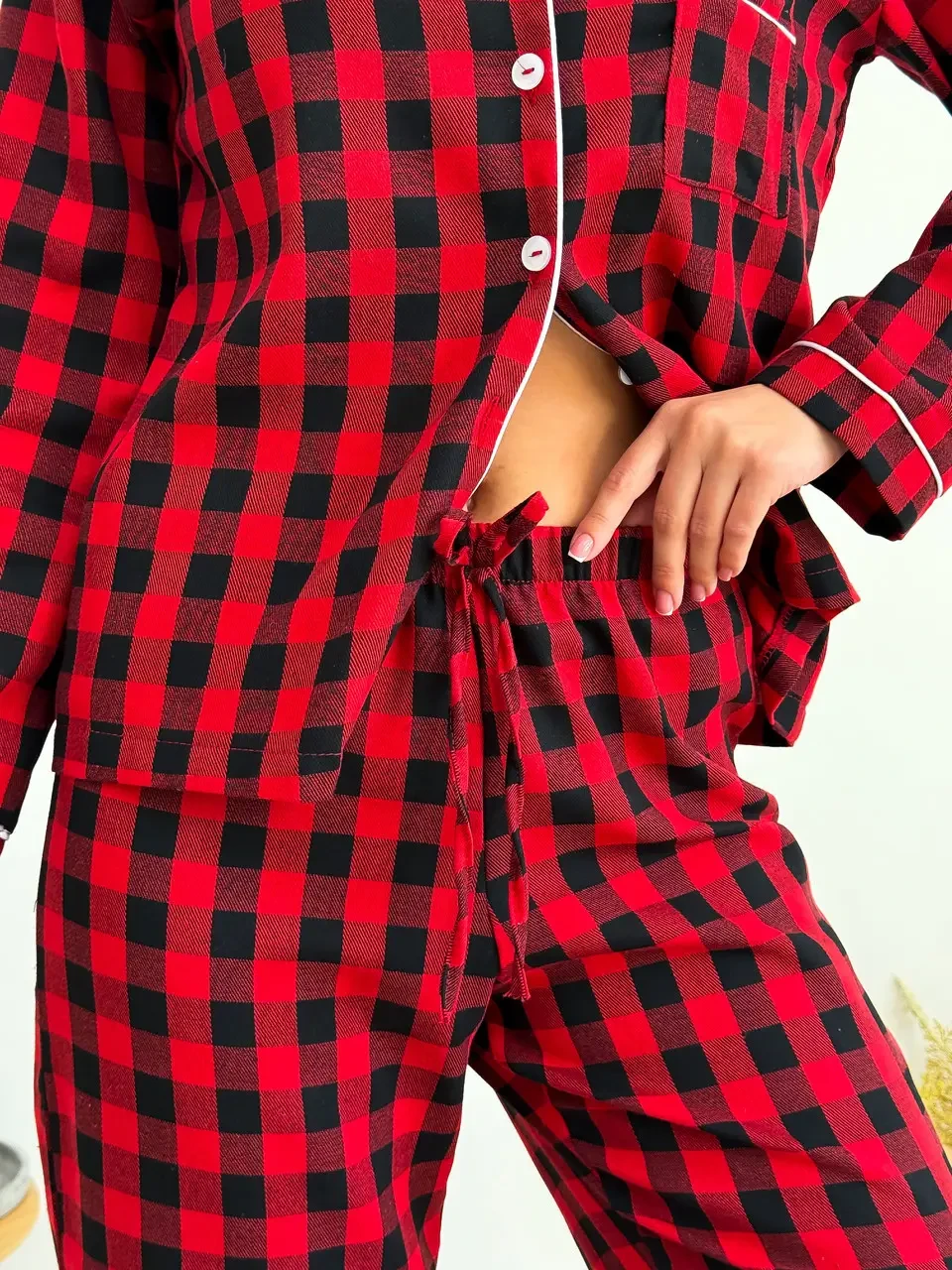 Пижама женская рубашка и брюки L-XL Bordeaux (2037599058) - фото 6 Пижама женская рубашка и брюки L-XL Bordeaux (2037599058) - фото 6