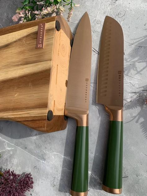 Набор ножей кухонных Edenberg EB-11029 с деревянной подставкой 7 пр. Зеленый (EB-11029) - фото 6 Набор ножей кухонных Edenberg EB-11029 с деревянной подставкой 7 пр. Зеленый (EB-11029) - фото 6