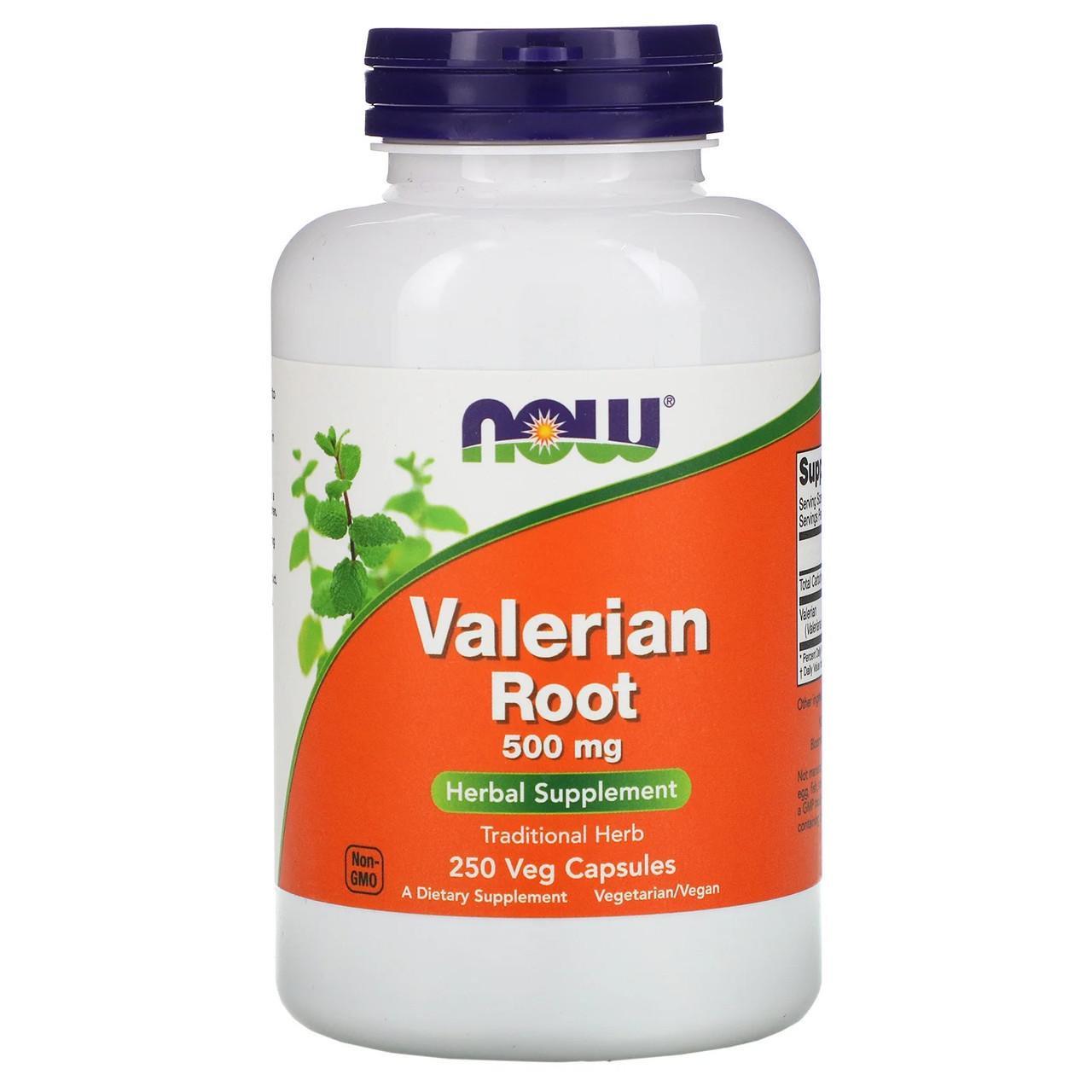 Корінь валеріани Now Foods Valerian Root заспокійливе для поліпшення сну 250 рослинних капс. 500 мг (1444829669)